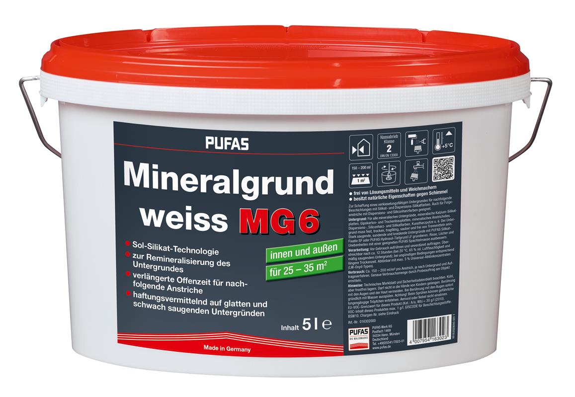 PUFAS Mineralgrund weiss MG 6 - 5 Liter