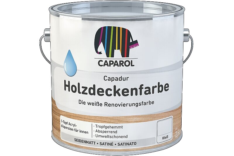 Caparol Holzdeckenfarbe - Weiß - 0,75 L