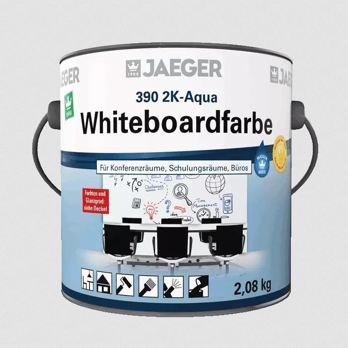 Jaeger 390 2K-Aqua Whiteboardfarbe - farblos glänzend - 2,5 L