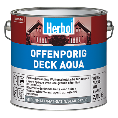 Herbol Offenporig Deck Aqua - Weiß - 10 L