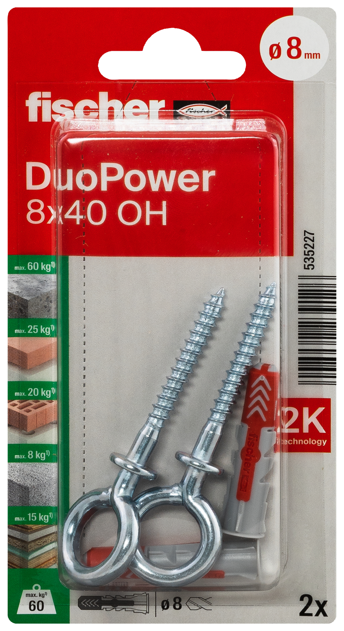 fischer DuoPower 8 x 40 OH mit Ösenhaken