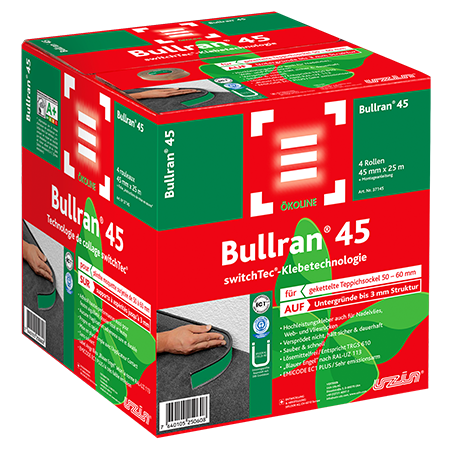 Sigan Bullran 45  - Hochleistungs-Sockelband für Teppichsockel mit grobem Rücken - Rolle (45mm x 25m )