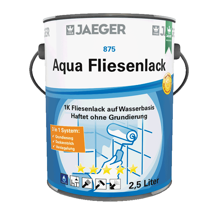 Jaeger 875 Aqua Fliesenlack - Quarzo (hellgrau) - 750 ml