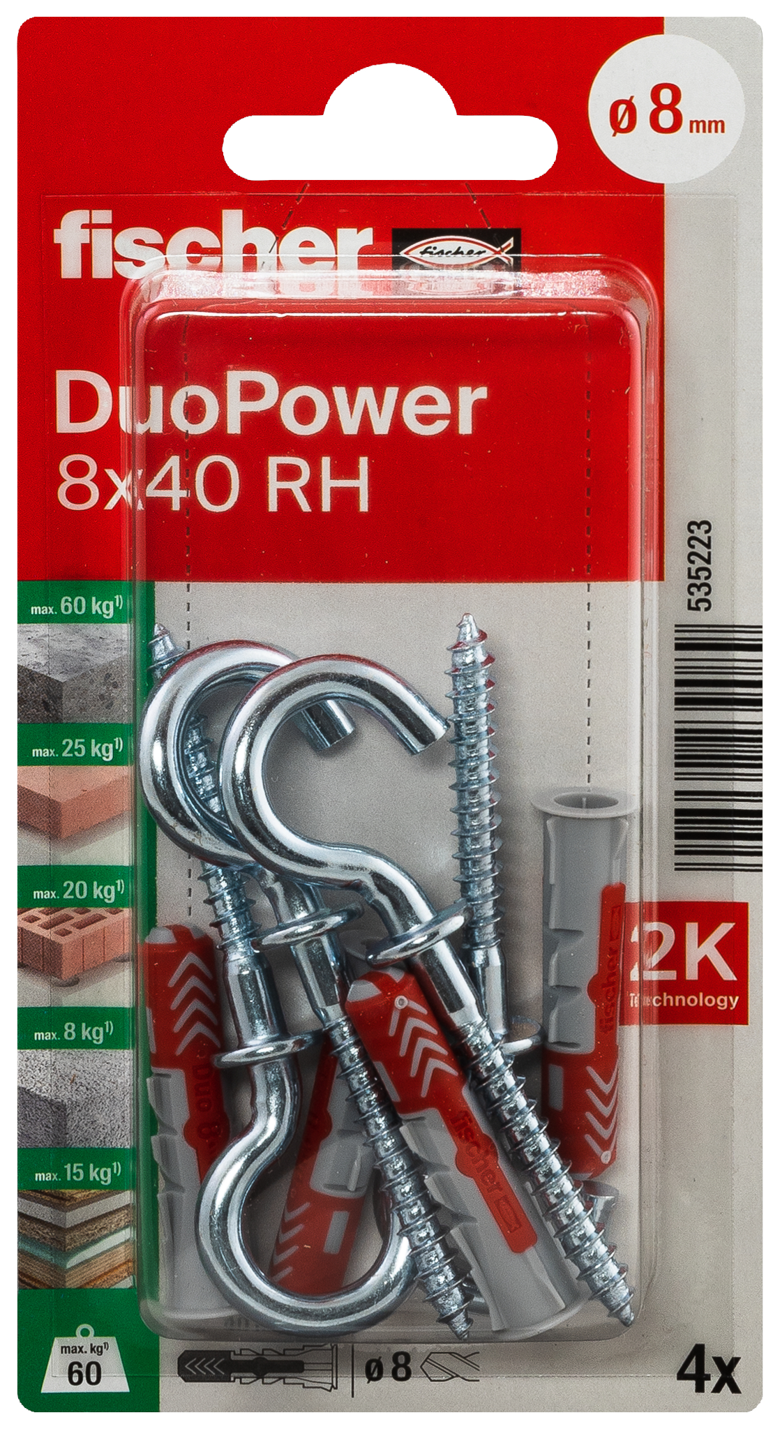 fischer DuoPower 8 x 40 RH mit Rundhaken