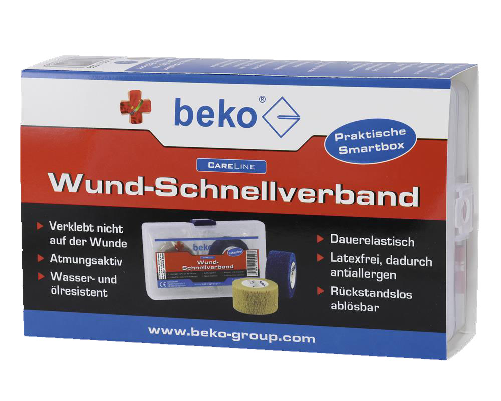 BEKO CareLine Wund-Schnellverband Box - 2 Rollen (Beige+Blau)